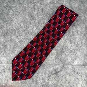 J. Garcia Collection Fifteen Fine Etching Silk Tie Red Blue 59 Long 4 Wide 090